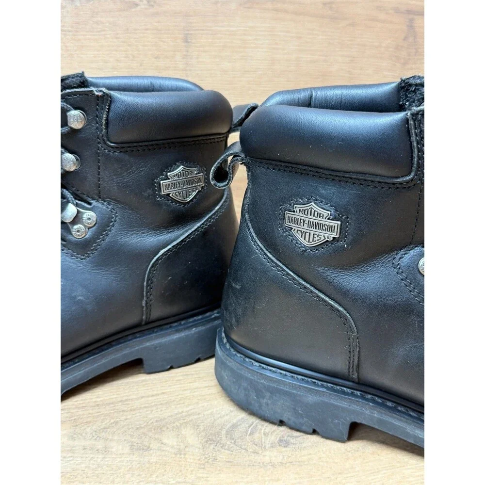 Harley Davidson 91610 Dipstick 6” Riding Boot Men Size 9.5 Black Lace-up Leather